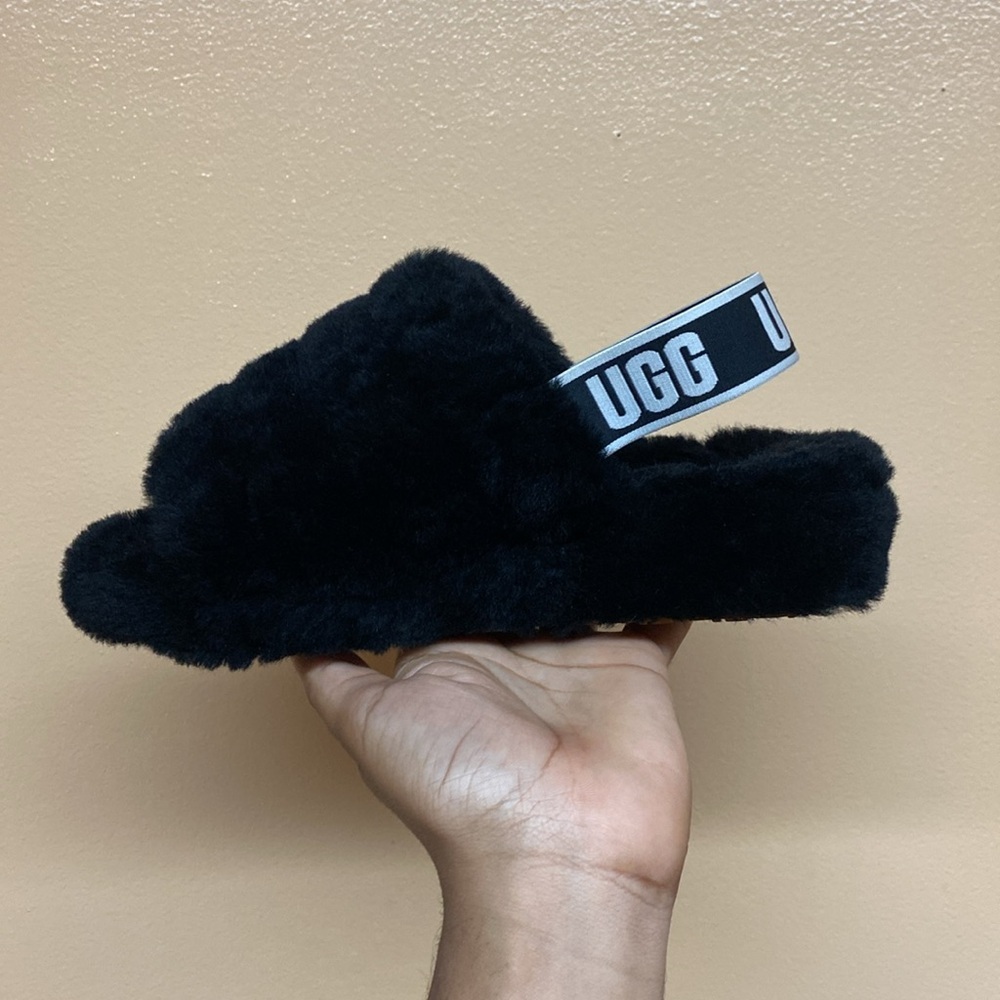 UGG Fluff Yeah Sandals “Black White” - Picture 5 of 16